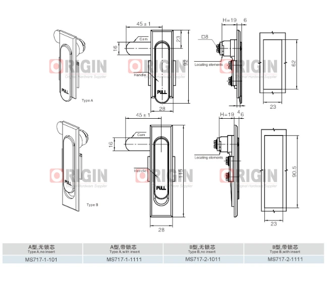 Zinc Alloy Non-Locking Swing Handle Latch Plane Lock